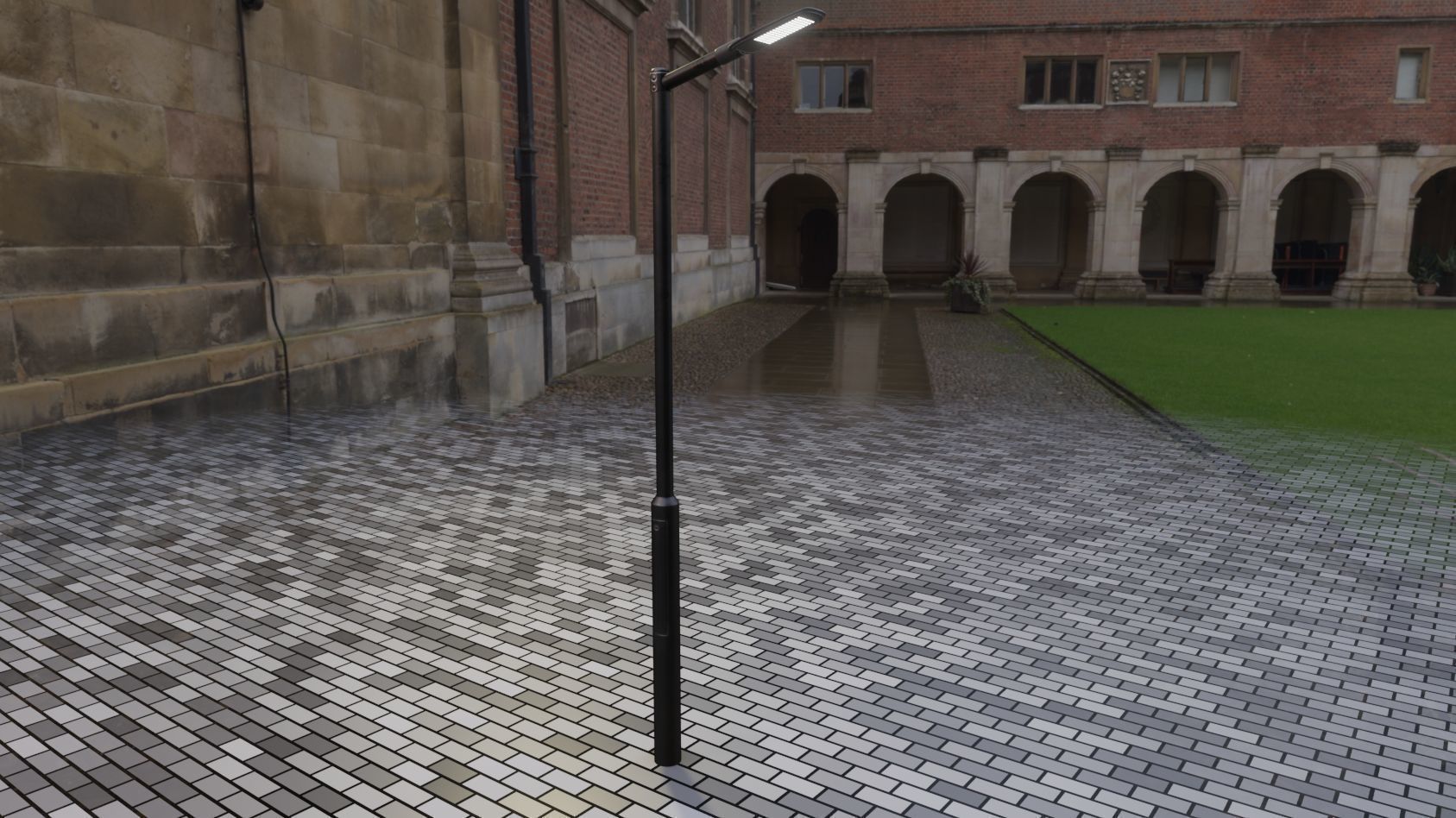 Street Light 12 version 1 3m with pole 3 Low-poly 3D model_89