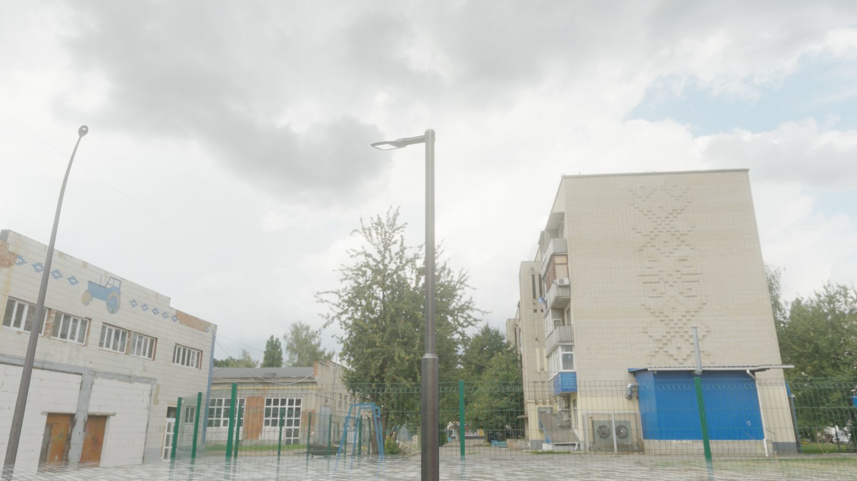 Street Light 12 version 1 3m with pole 3 Low-poly 3D model_6