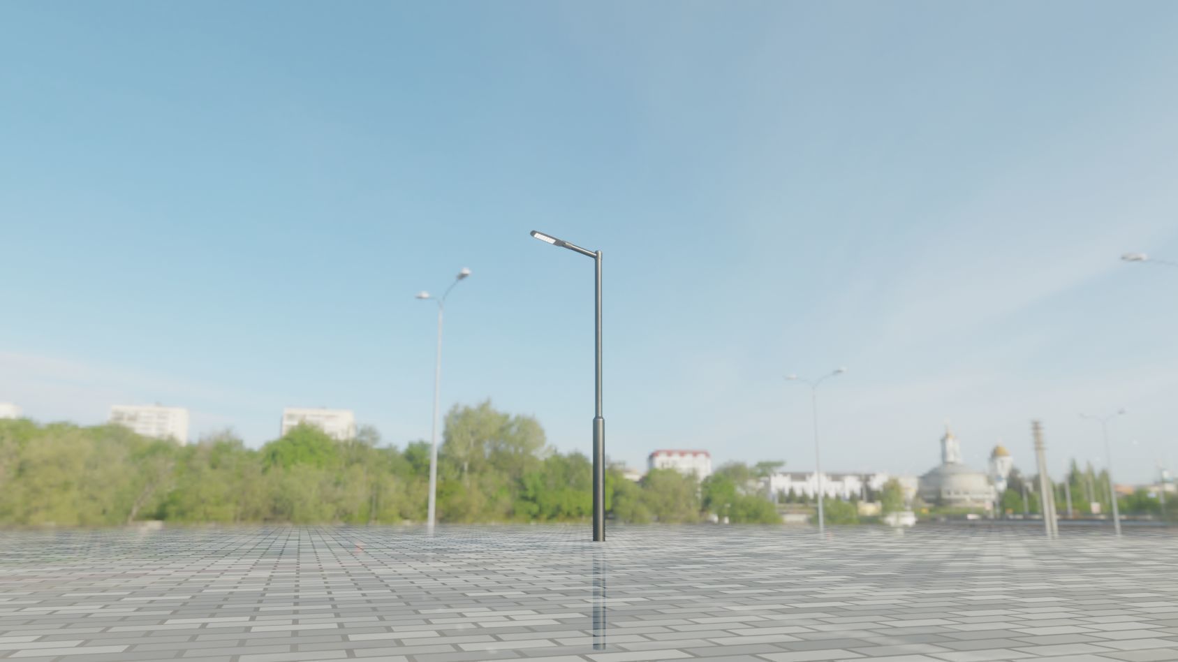 Street Light 12 version 1 3m with pole 3 Low-poly 3D model_66