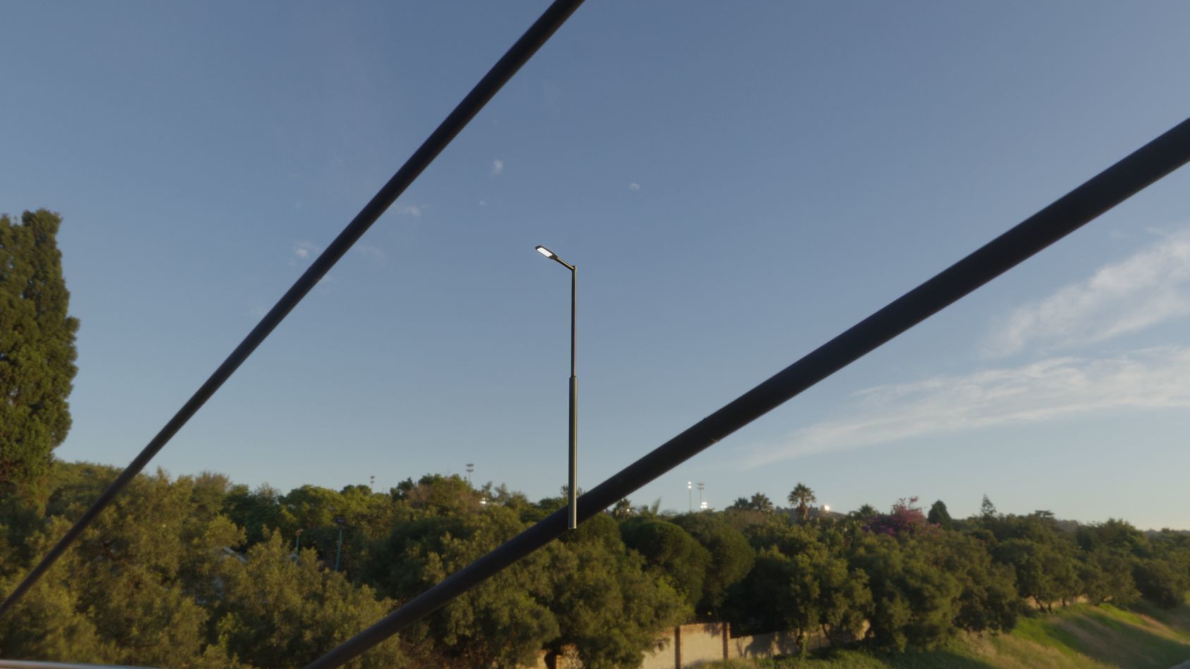 Street Light 12 version 1 3m with pole 3 Low-poly 3D model_30