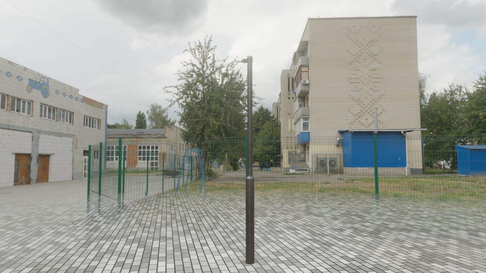 Street Light 12 version 1 3m with pole 3 Low-poly 3D model_76