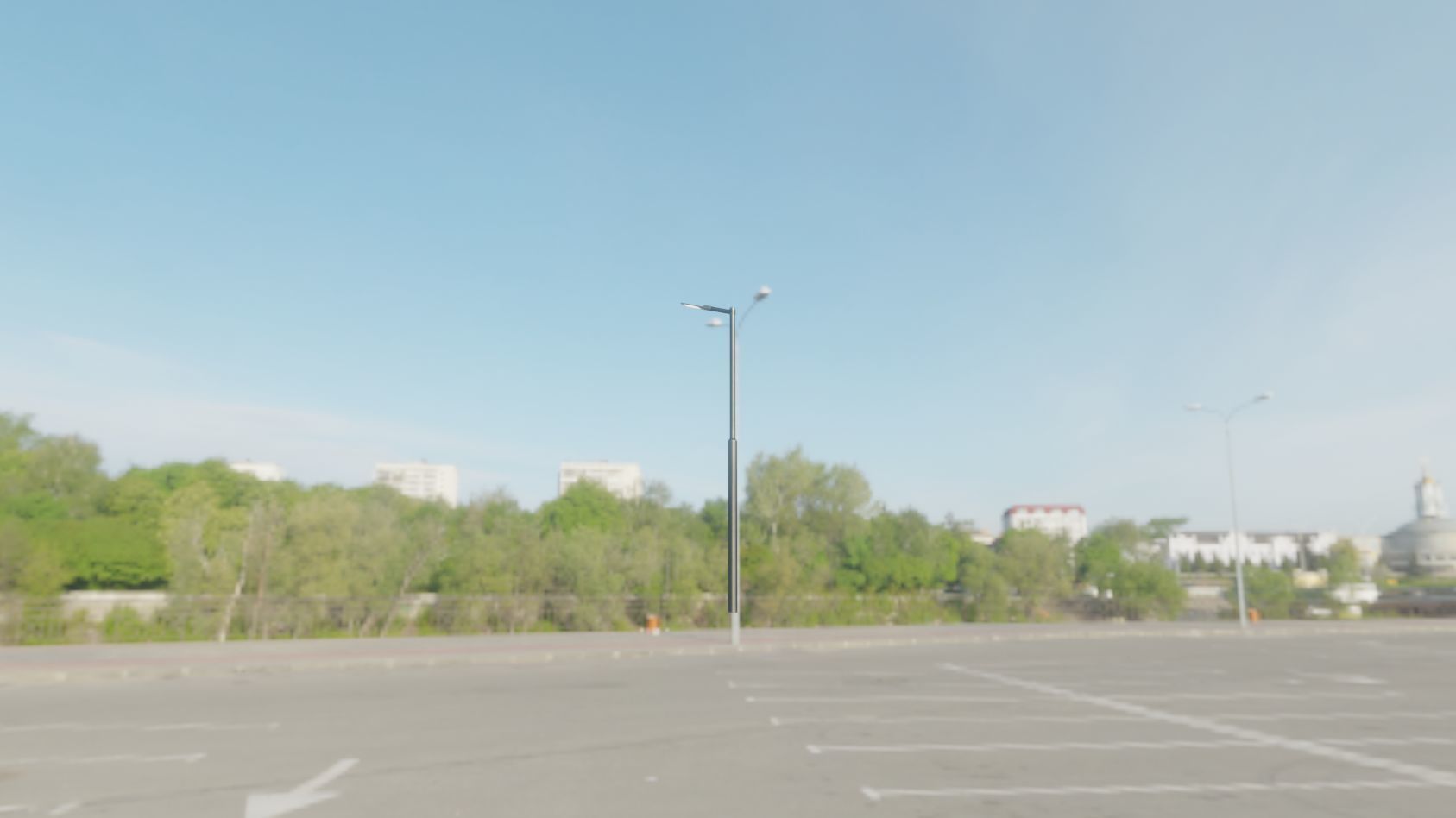 Street Light 12 version 1 3m with pole 3 Low-poly 3D model_36