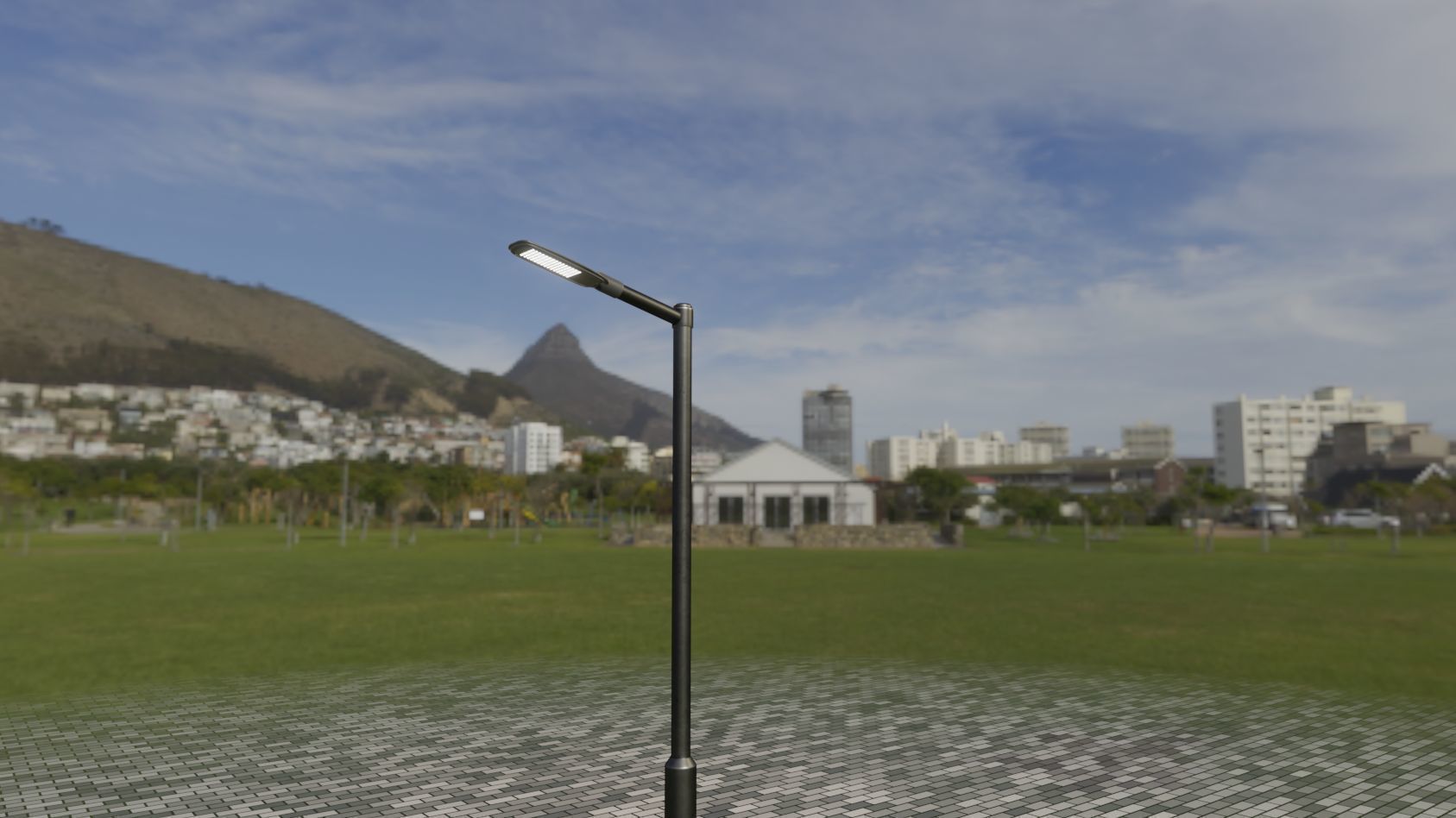 Street Light 12 version 1 3m with pole 3 Low-poly 3D model_99