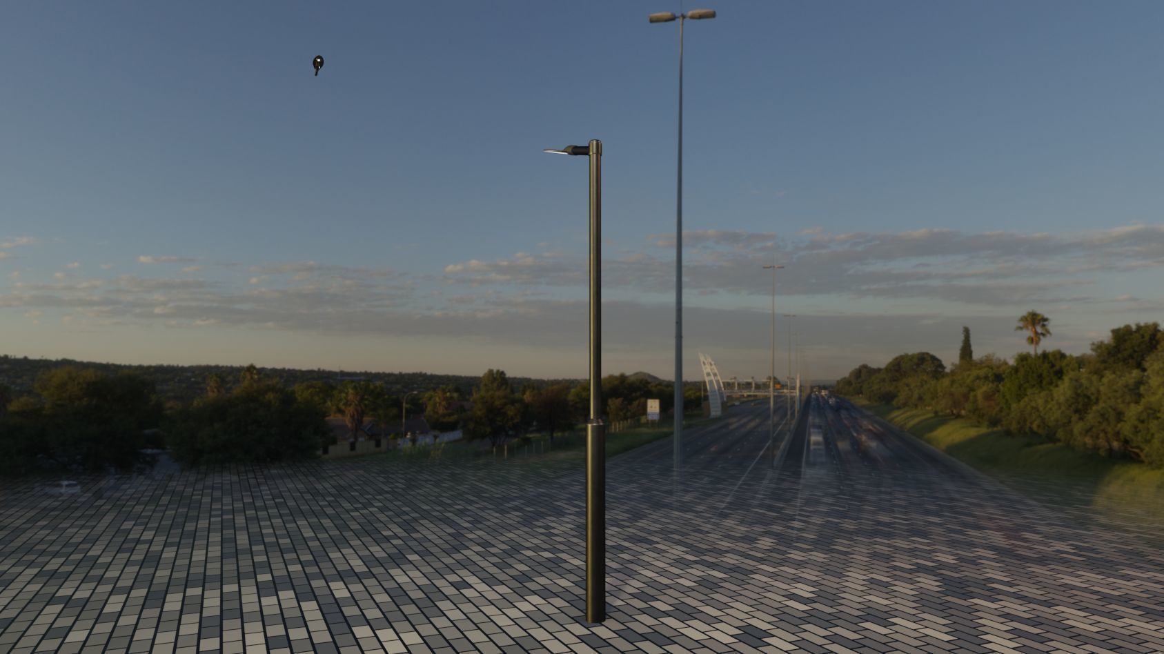 Street Light 12 version 1 3m with pole 3 Low-poly 3D model_75