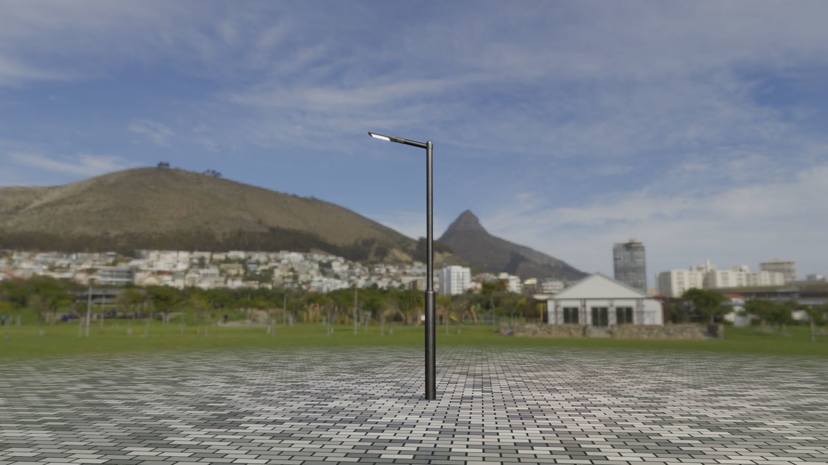 Street Light 12 version 1 3m with pole 3 Low-poly 3D model_69