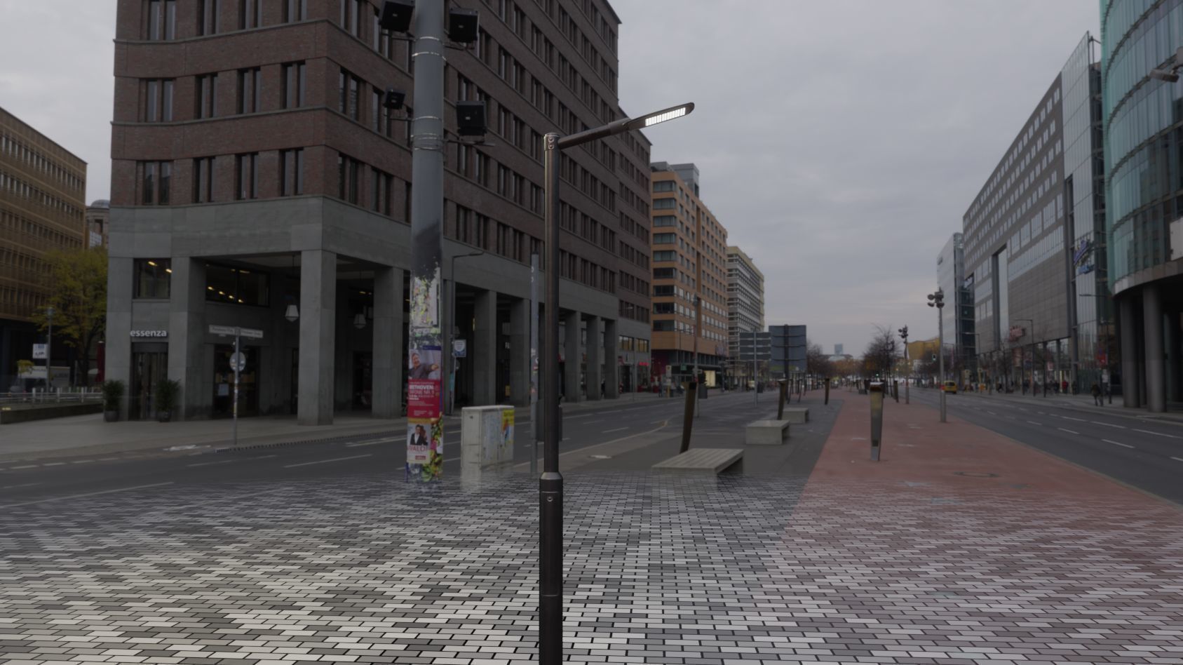 Street Light 12 version 1 3m with pole 3 Low-poly 3D model_86