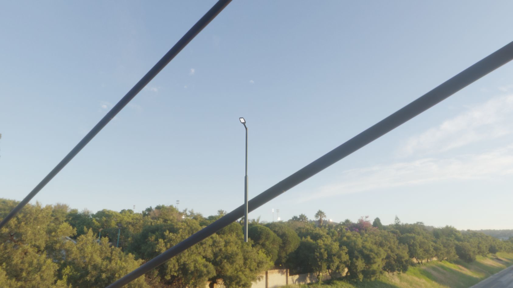 Street Light 12 version 1 3m with pole 3 Low-poly 3D model_60