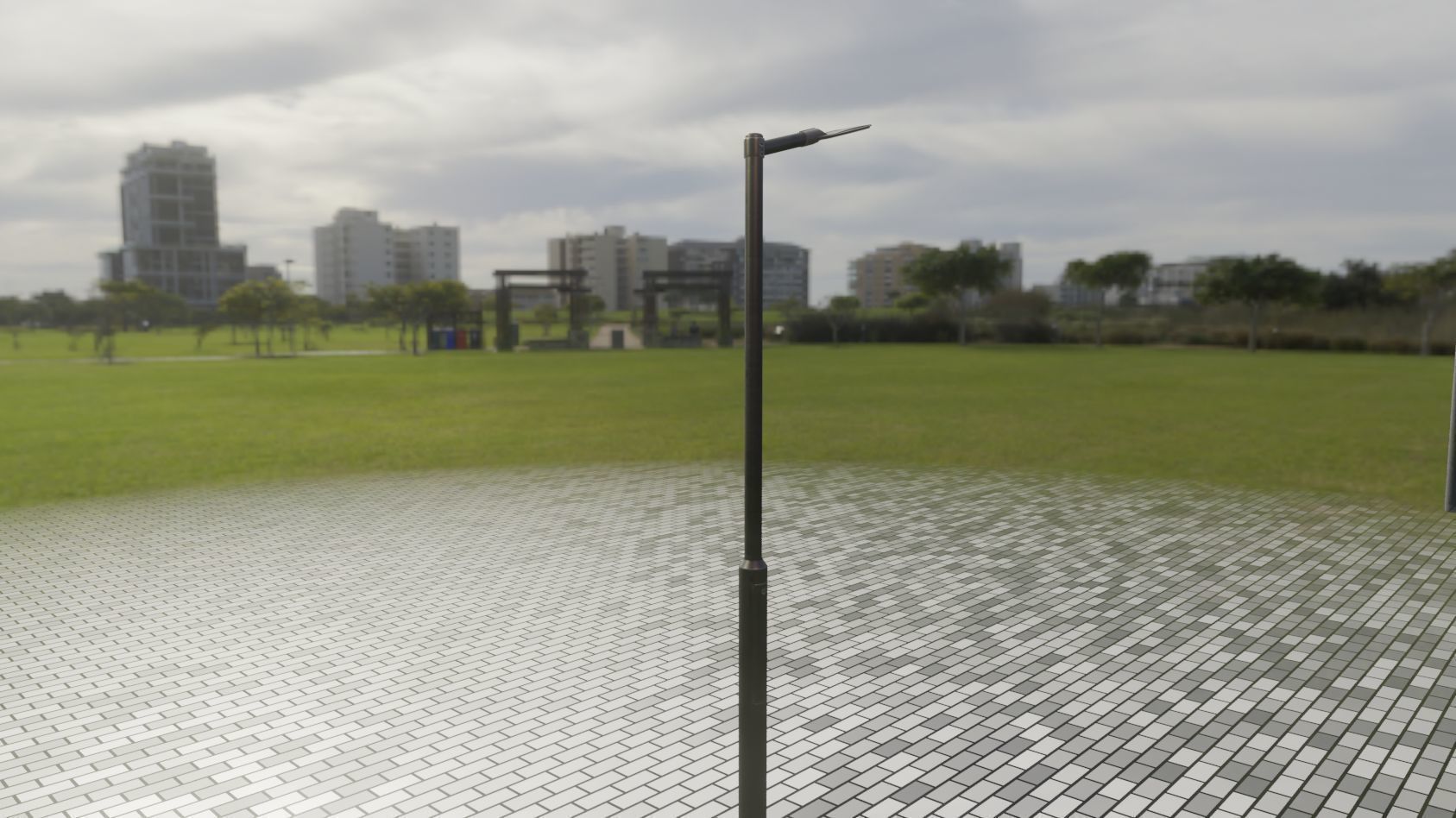 Street Light 12 version 1 3m with pole 3 Low-poly 3D model_14