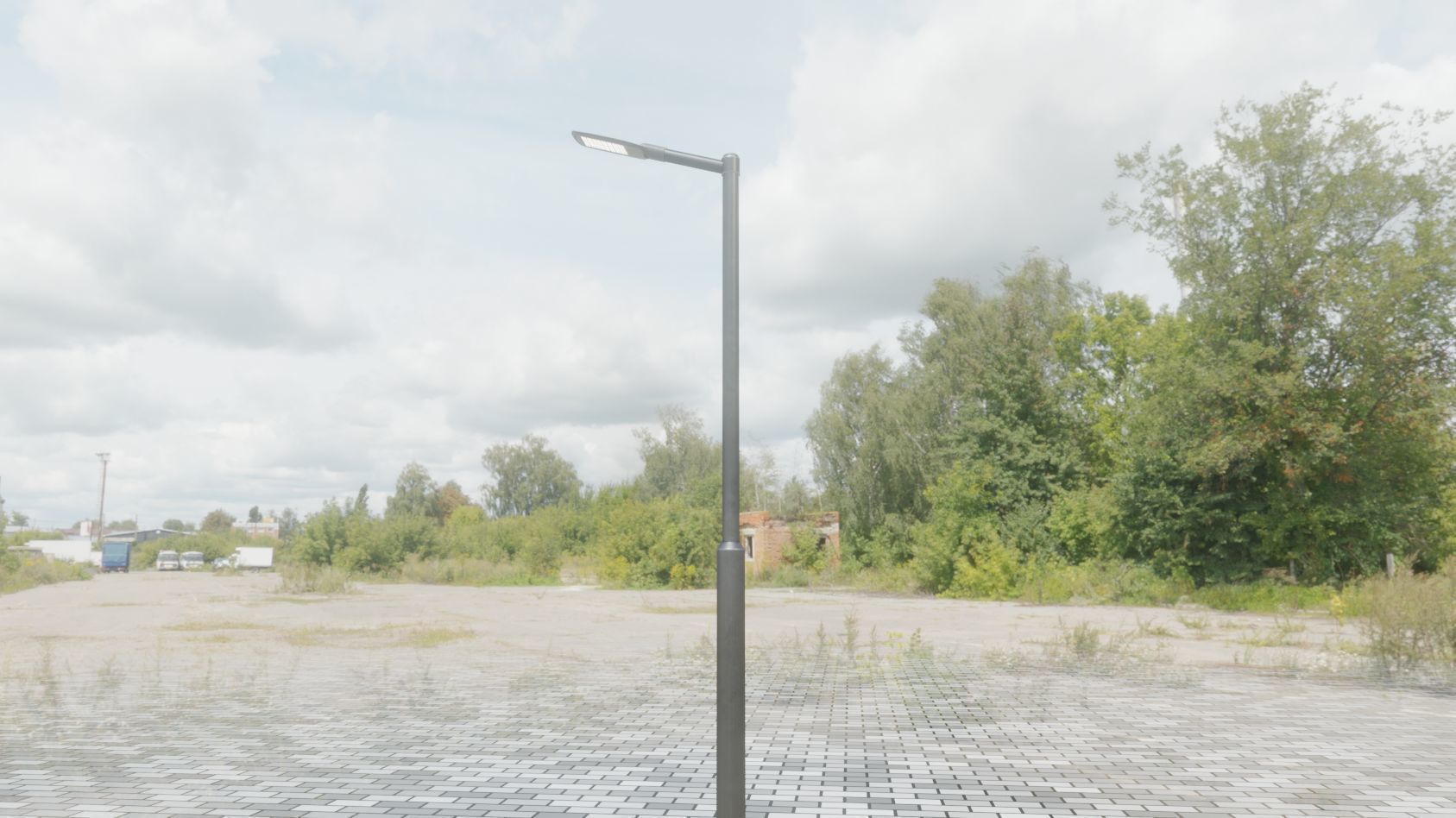 Street Light 12 version 1 3m with pole 3 Low-poly 3D model_3