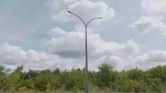 Sci-Fi Street Light 14 version 16 10m with pole 4 Low-poly 3D model