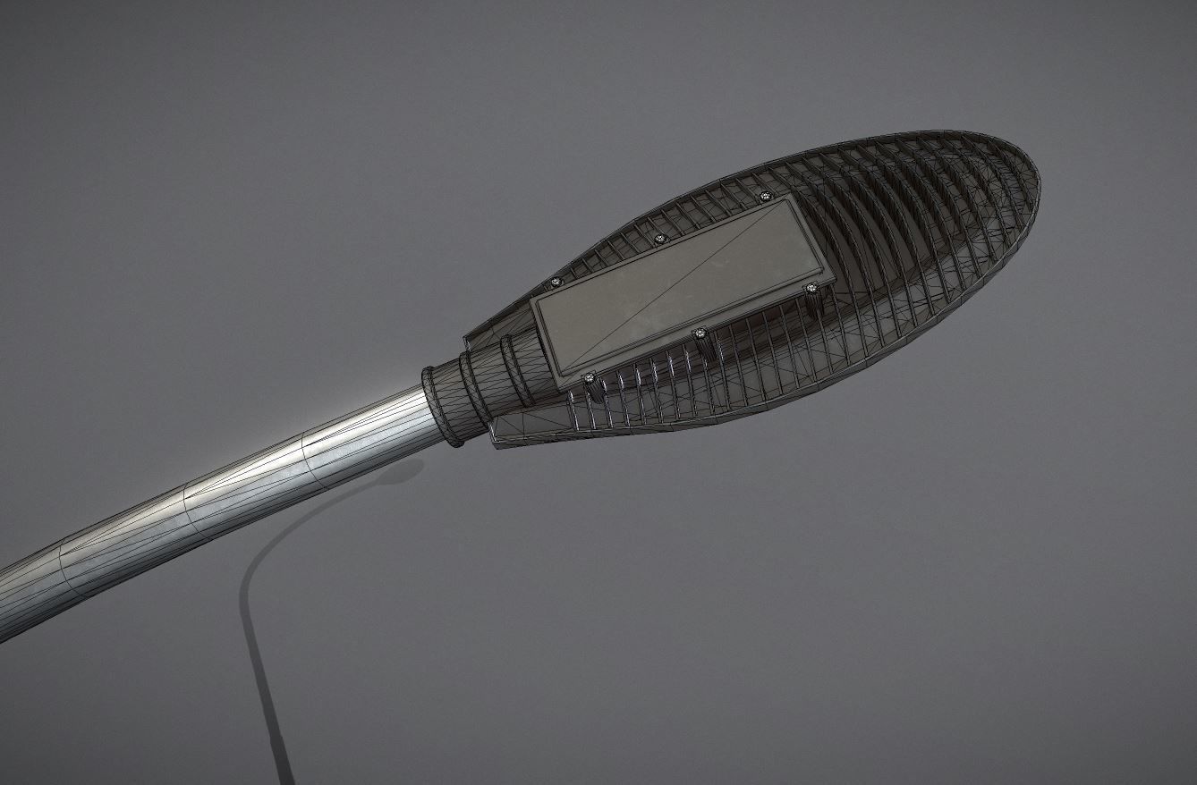 Sci-Fi Street Light 14 version 15 10m with pole 1 Low-poly 3D model_6