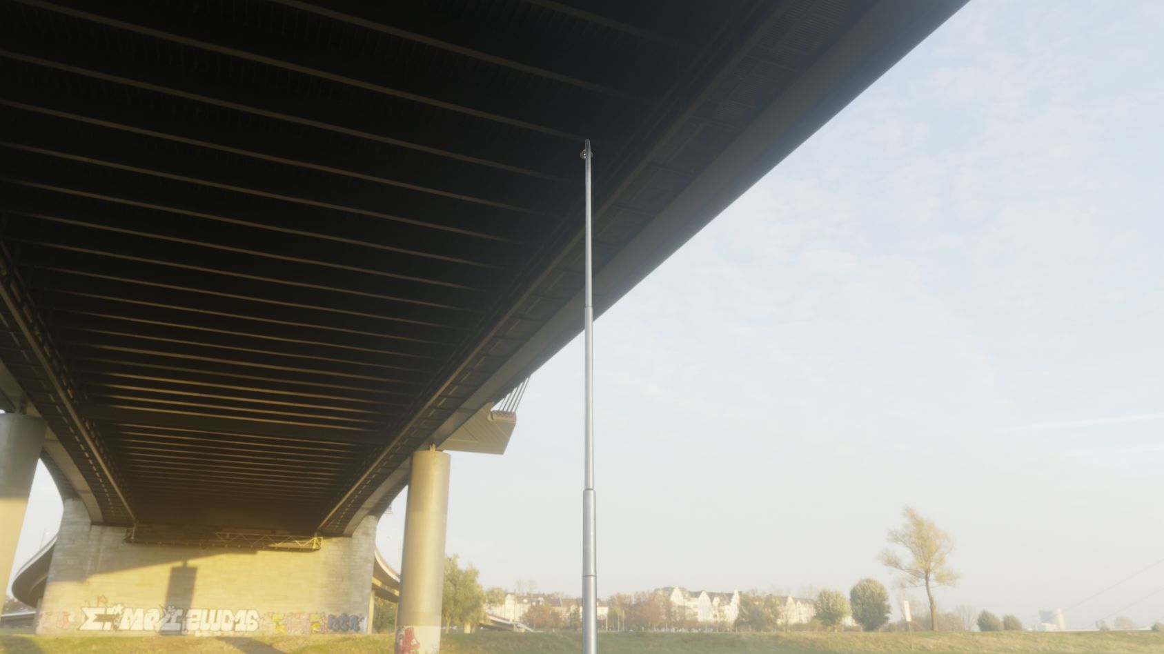 Sci-Fi Street Light 14 version 15 10m with pole 1 Low-poly 3D model_62