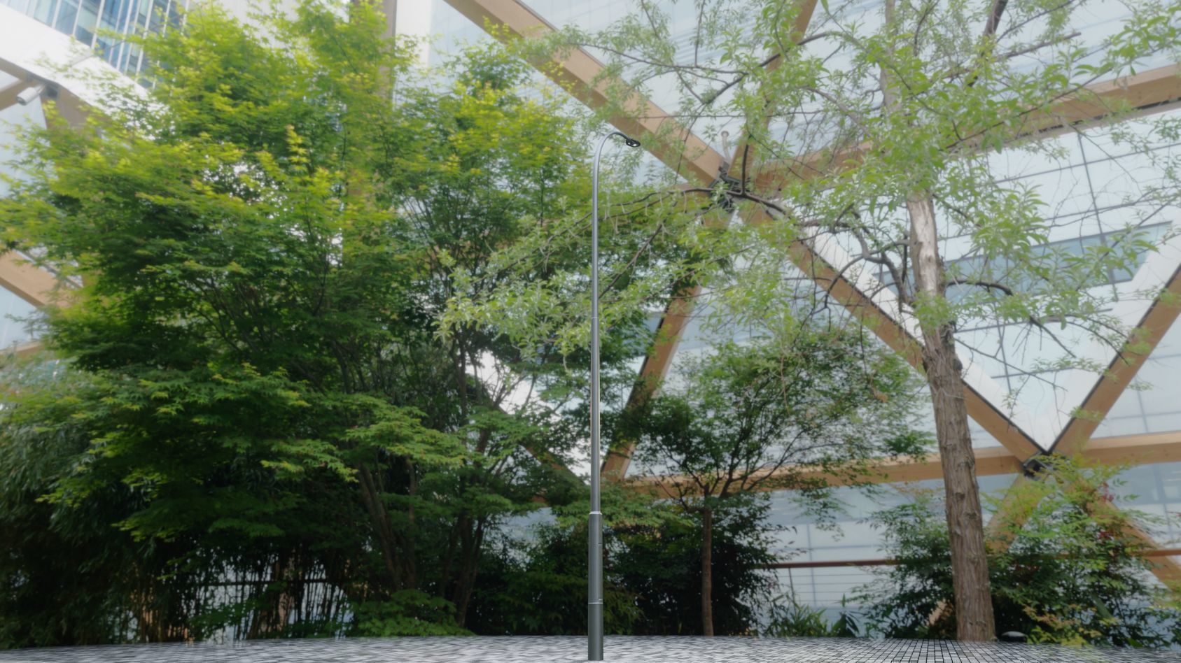 Sci-Fi Street Light 14 version 15 10m with pole 1 Low-poly 3D model_89