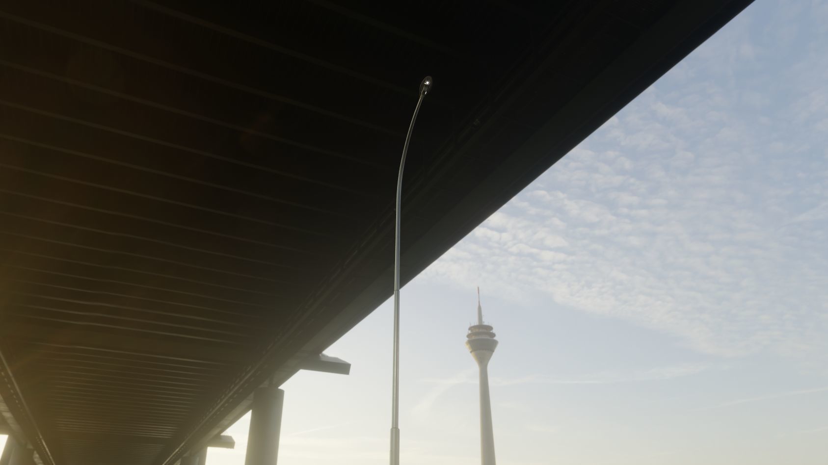 Sci-Fi Street Light 14 version 15 10m with pole 1 Low-poly 3D model_16