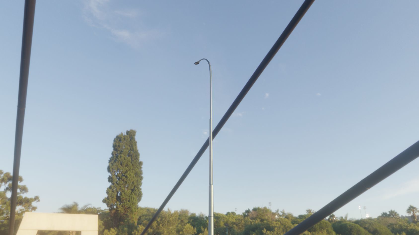 Sci-Fi Street Light 14 version 15 10m with pole 1 Low-poly 3D model_60