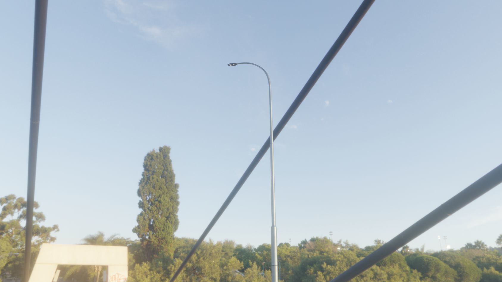 Sci-Fi Street Light 14 version 15 10m with pole 1 Low-poly 3D model_82
