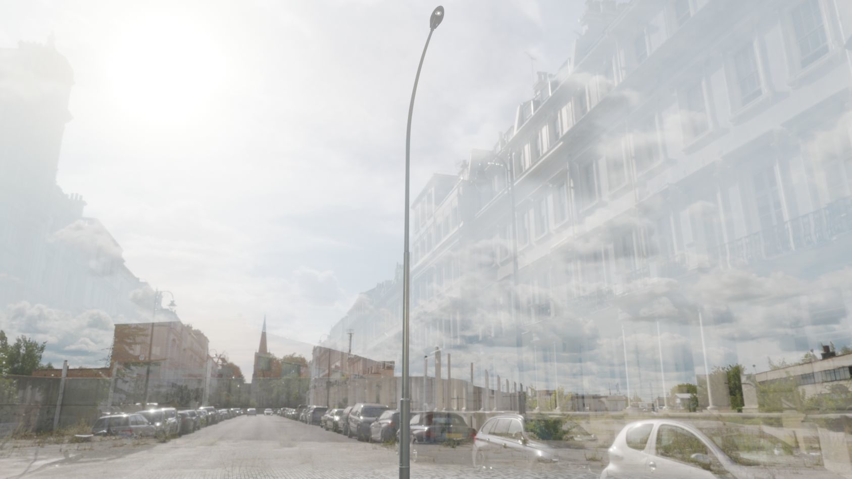 Sci-Fi Street Light 14 version 15 10m with pole 1 Low-poly 3D model_102