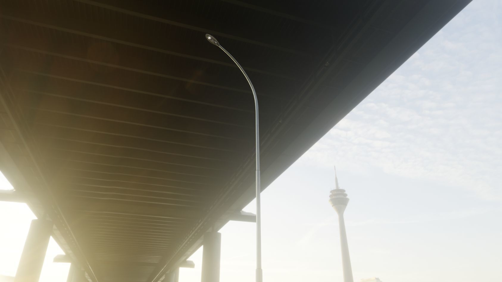 Sci-Fi Street Light 14 version 15 10m with pole 1 Low-poly 3D model_30