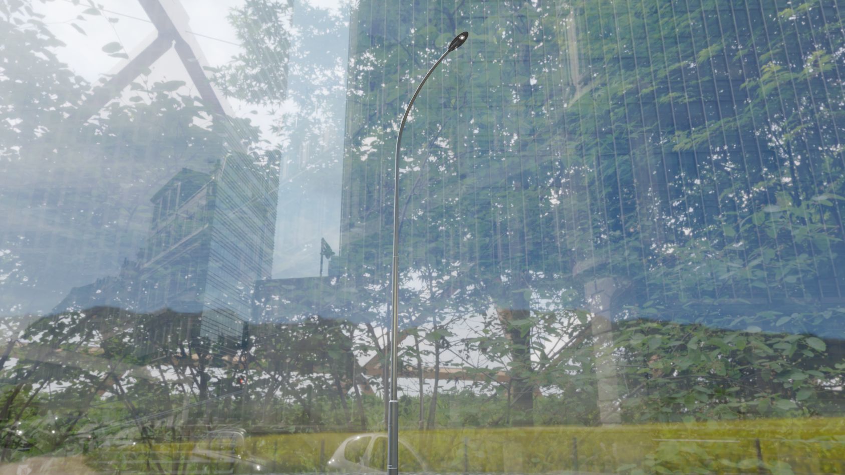 Sci-Fi Street Light 14 version 15 10m with pole 1 Low-poly 3D model_100