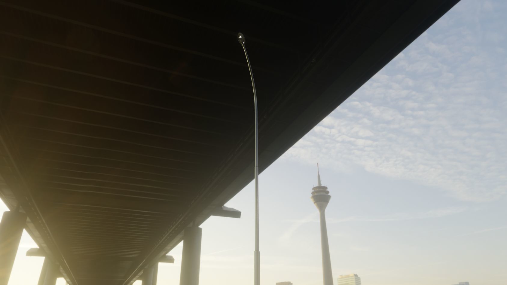 Sci-Fi Street Light 14 version 15 10m with pole 1 Low-poly 3D model_47