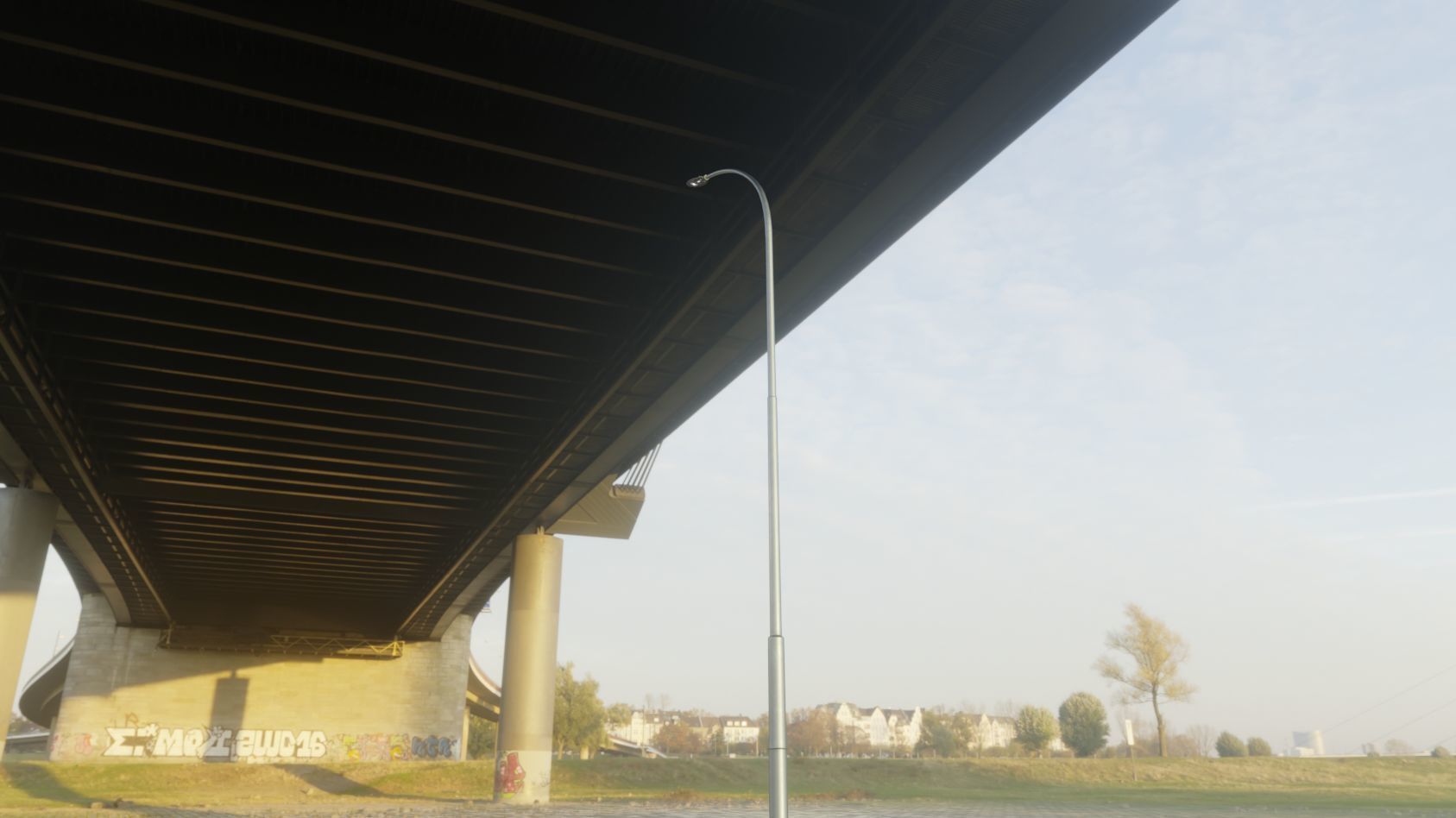 Sci-Fi Street Light 14 version 15 10m with pole 1 Low-poly 3D model_84