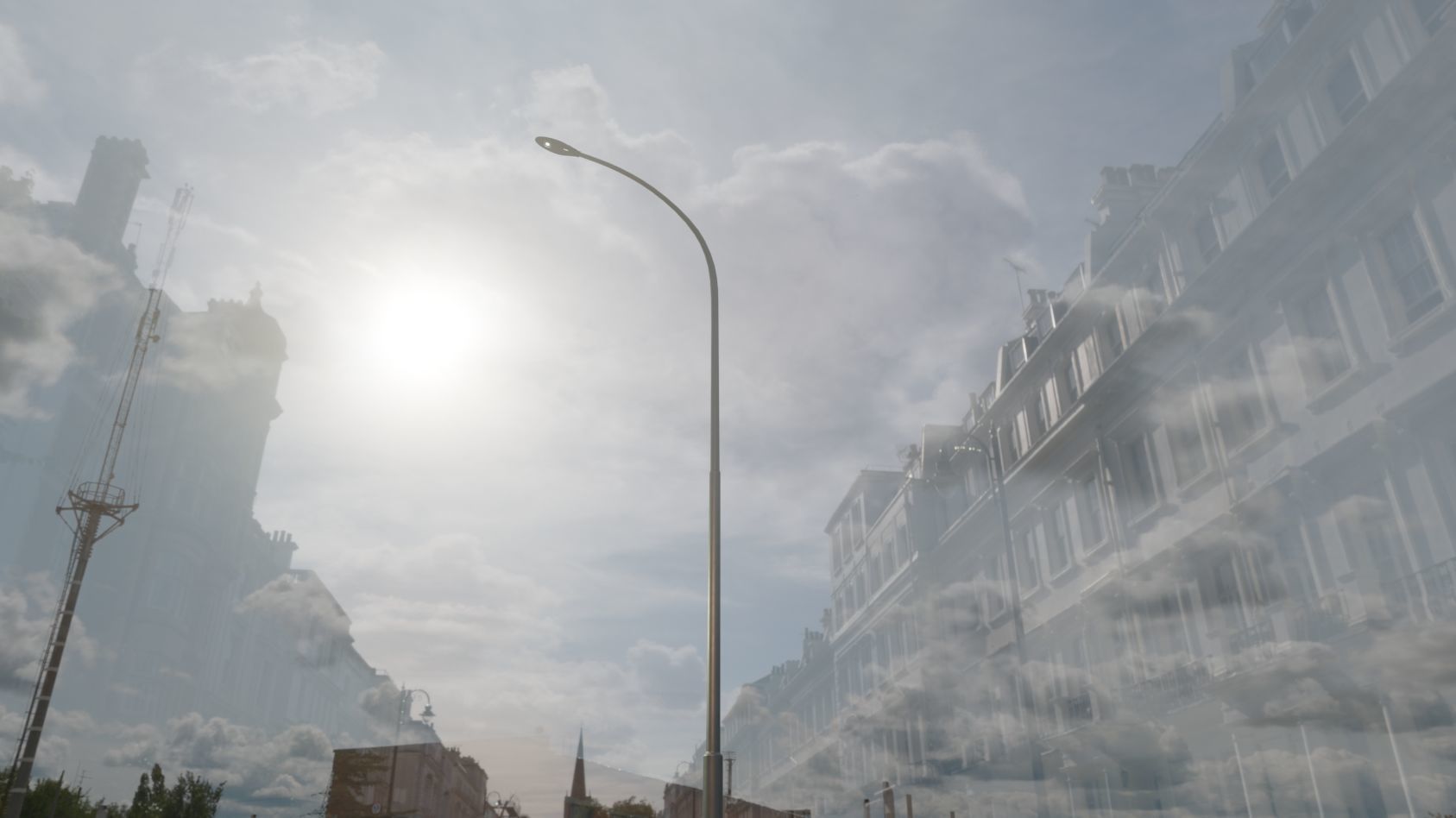 Sci-Fi Street Light 14 version 15 10m with pole 1 Low-poly 3D model_8