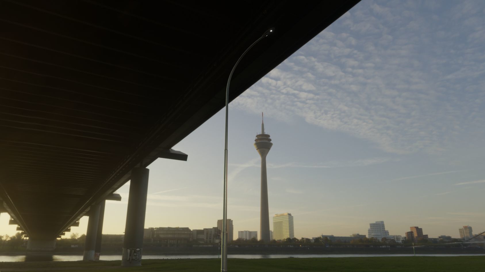 Sci-Fi Street Light 14 version 15 10m with pole 1 Low-poly 3D model_99