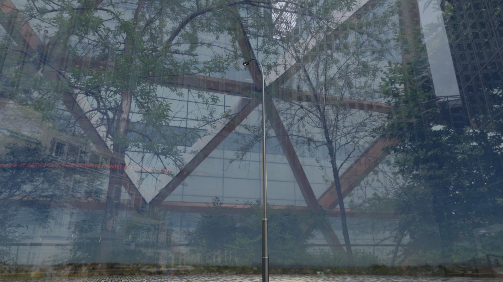 Sci-Fi Street Light 14 version 15 10m with pole 1 Low-poly 3D model_85