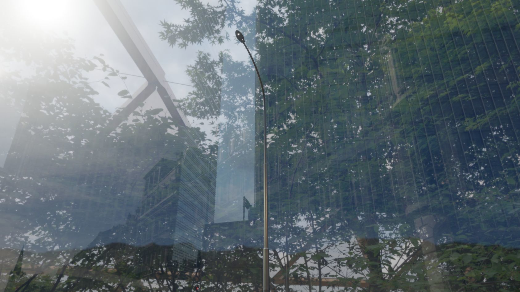 Sci-Fi Street Light 14 version 15 10m with pole 1 Low-poly 3D model_48