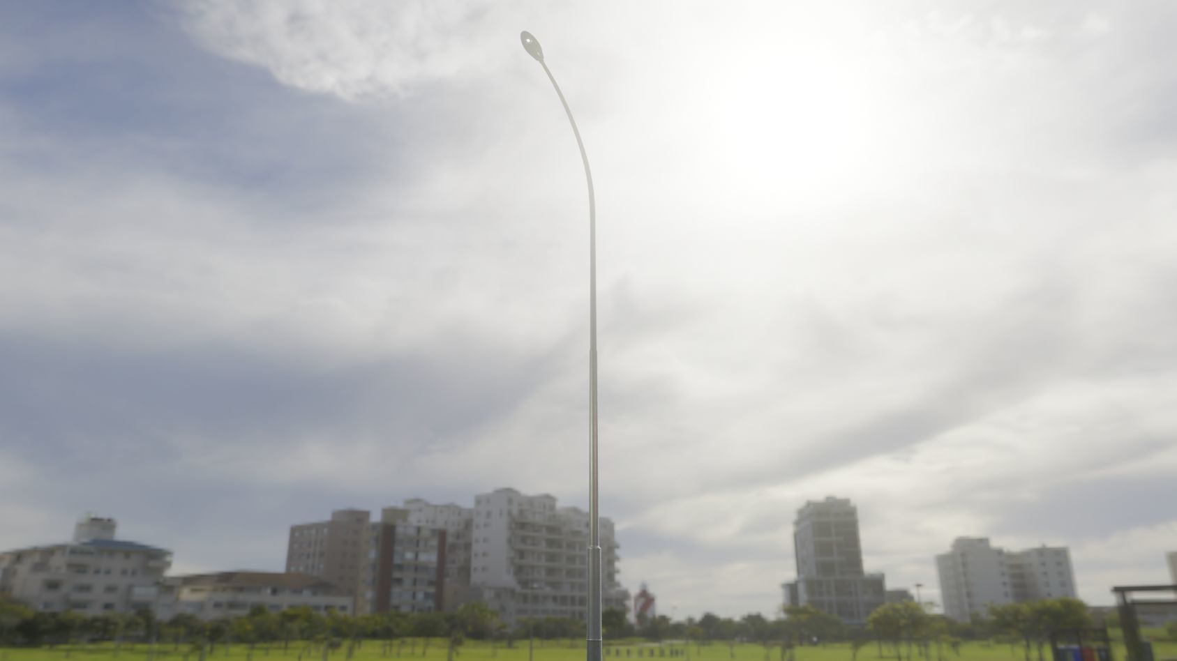 Sci-Fi Street Light 14 version 15 10m with pole 1 Low-poly 3D model_106