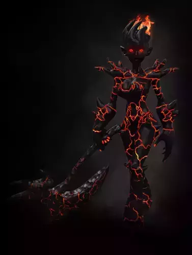 Female Fire Elemental Low-poly 3D model Female Fire Elemental Low-poly 3D model