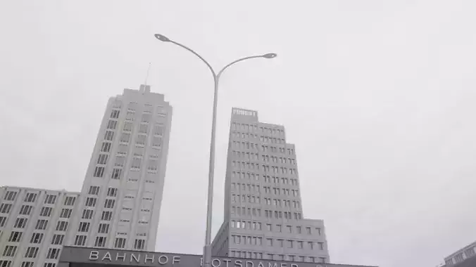 Sci-Fi Street Light 14 version 14 10m with pole 4 Low-poly 3D model