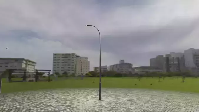 Sci-Fi Street Light 14 version 11 6m with pole 1 Low-poly 3D model