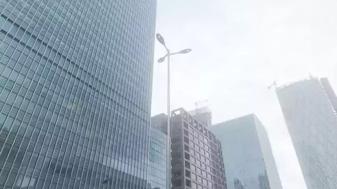 Sci-Fi Street Light 14 version 8 5m with pole 2 Low-poly 3D model