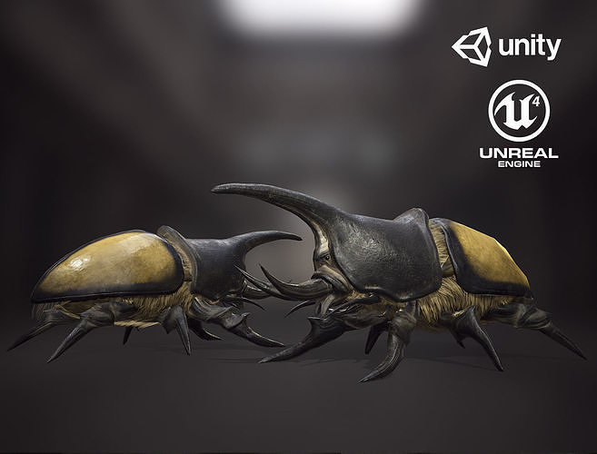 Rhinoceros beetle - Game Ready Low-poly 3D model Low-poly 3D model