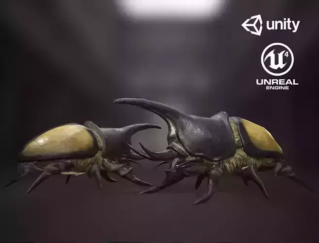 Rhinoceros beetle - Game Ready Low-poly 3D model Low-poly 3D model