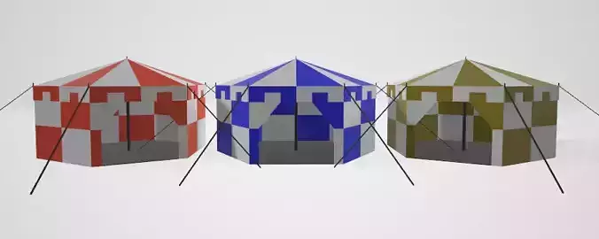 Medieval Tent in Orange Purple and Gold with interior space