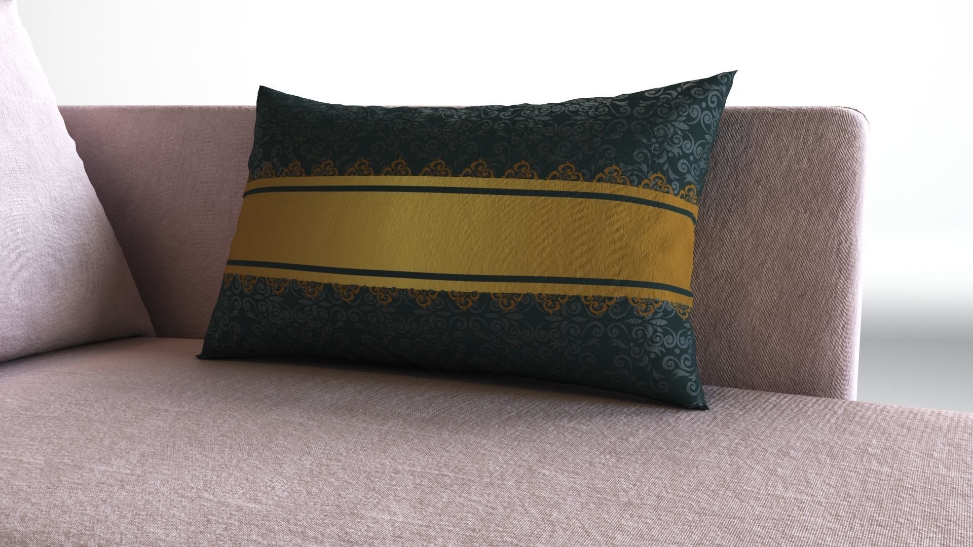 Sofa3 chaise lounge with gold accents 3D model_8