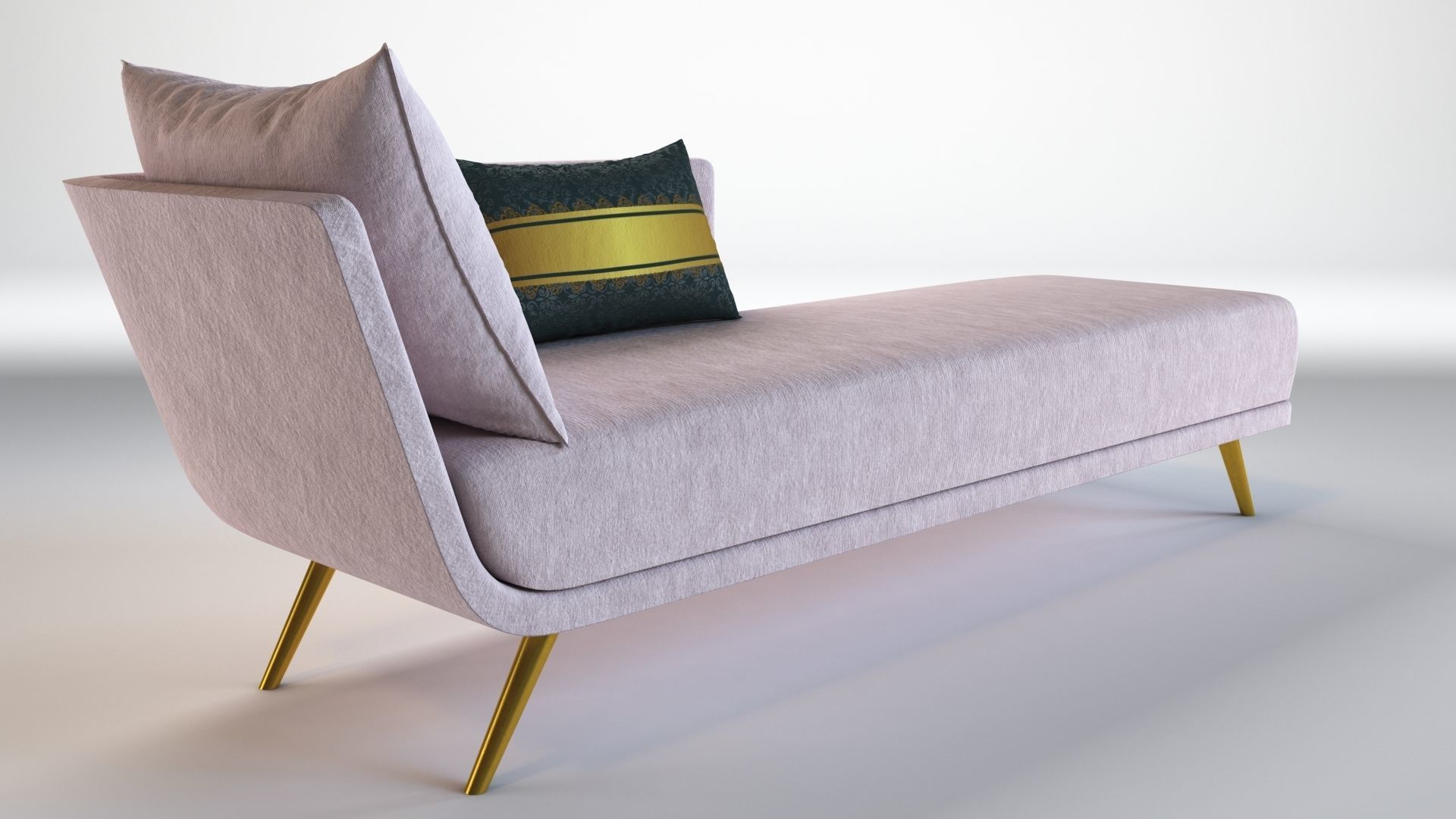 Sofa3 chaise lounge with gold accents 3D model_4