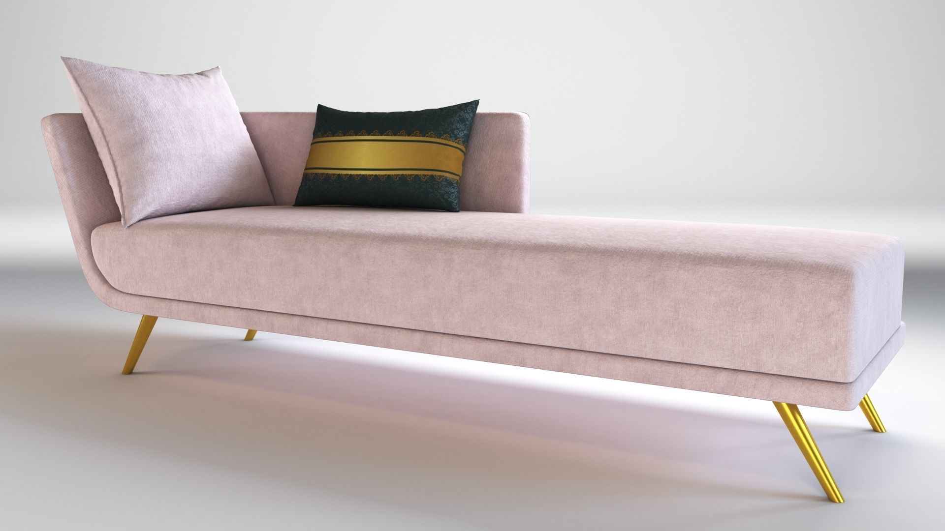 Sofa3 chaise lounge with gold accents 3D model_3