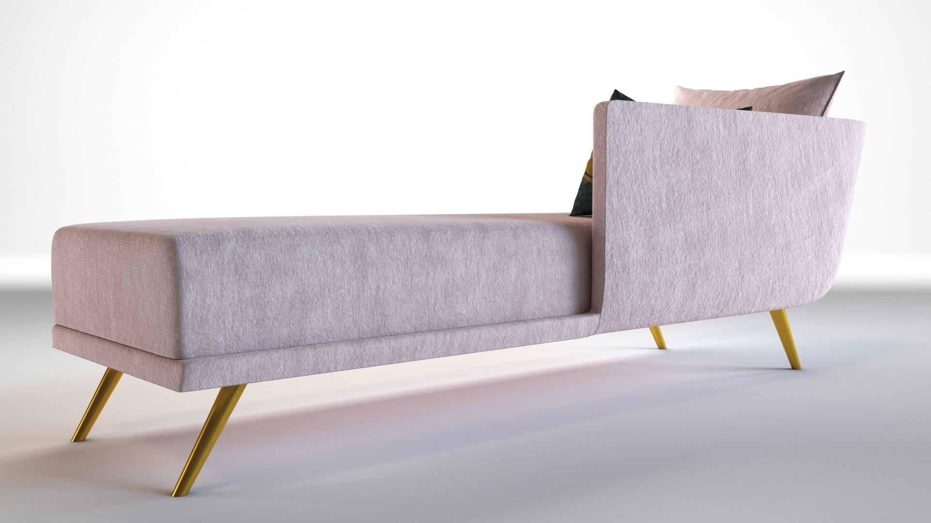 Sofa3 chaise lounge with gold accents 3D model_7