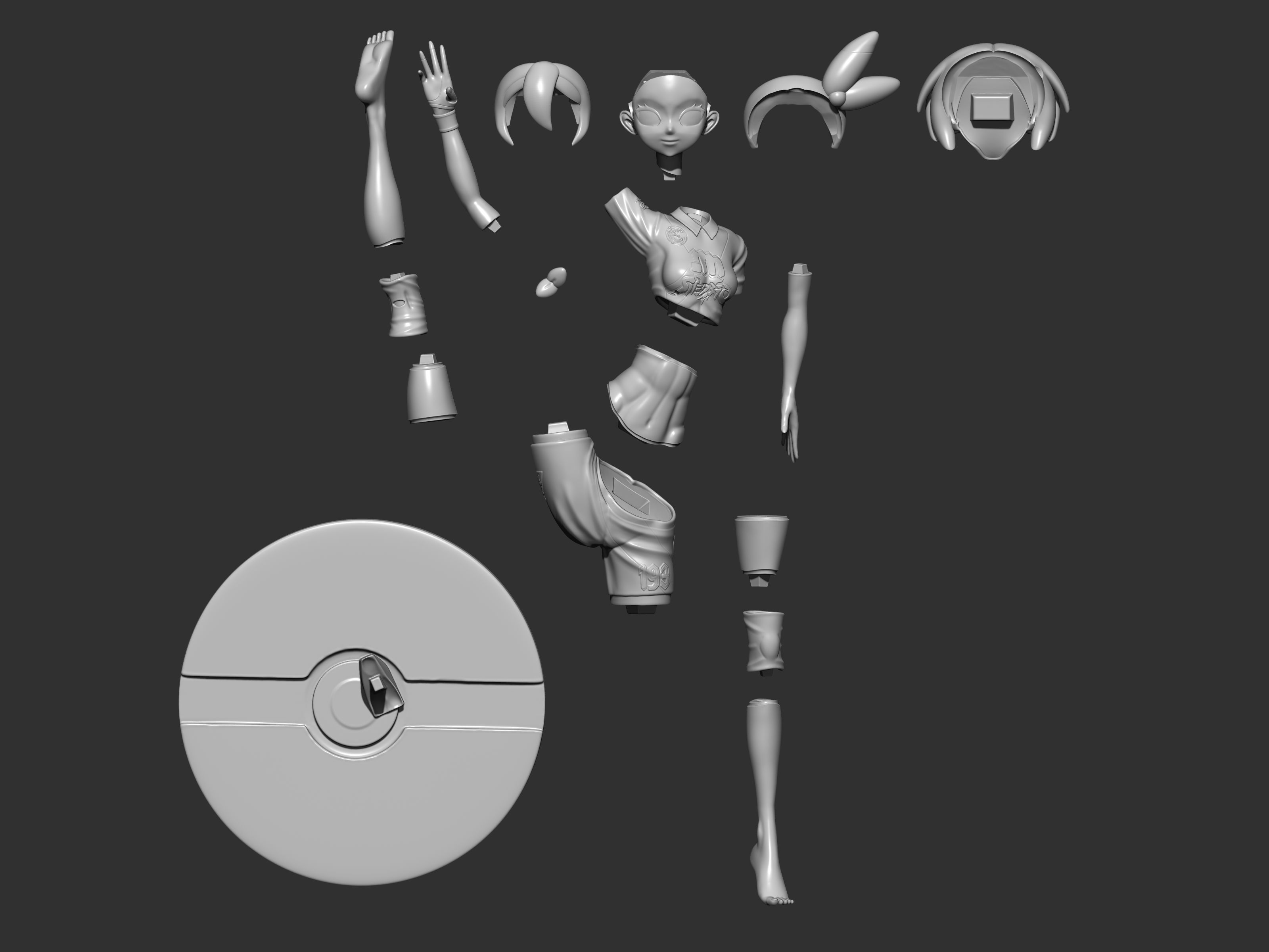 Bea gym leader figure 3d 3D print model_13