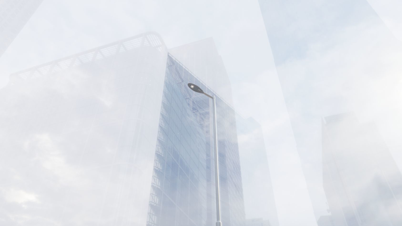 Sci-Fi Street Light 14 version 6 5m with pole 2 Low-poly 3D model_106