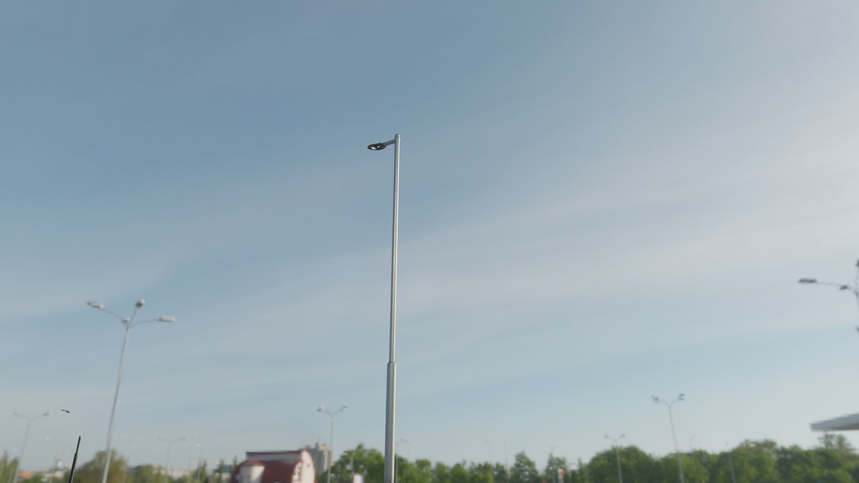 Sci-Fi Street Light 14 version 6 5m with pole 2 Low-poly 3D model_52