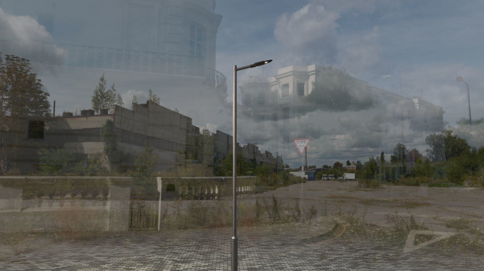 Sci-Fi Street Light 14 version 6 5m with pole 2 Low-poly 3D model_96