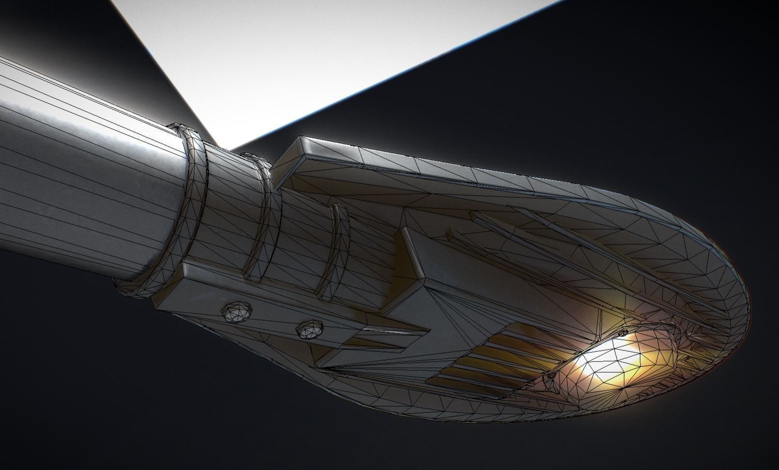 Sci-Fi Street Light 14 version 6 5m with pole 2 Low-poly 3D model_1