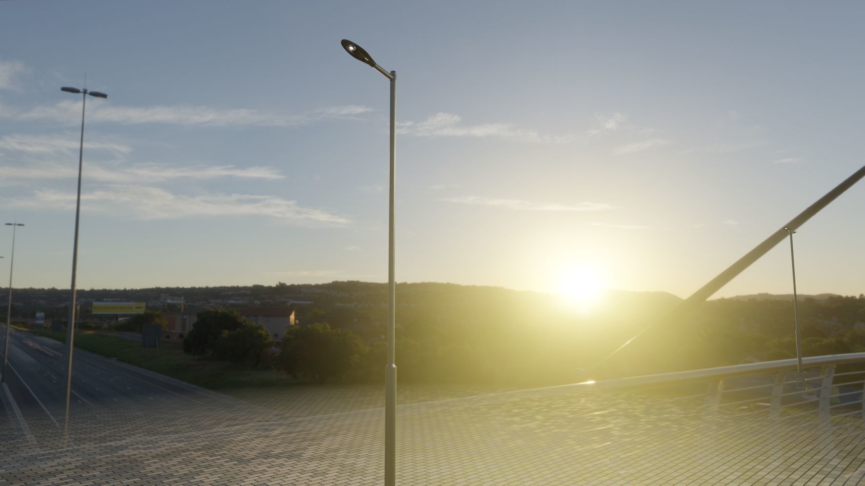 Sci-Fi Street Light 14 version 6 5m with pole 2 Low-poly 3D model_76