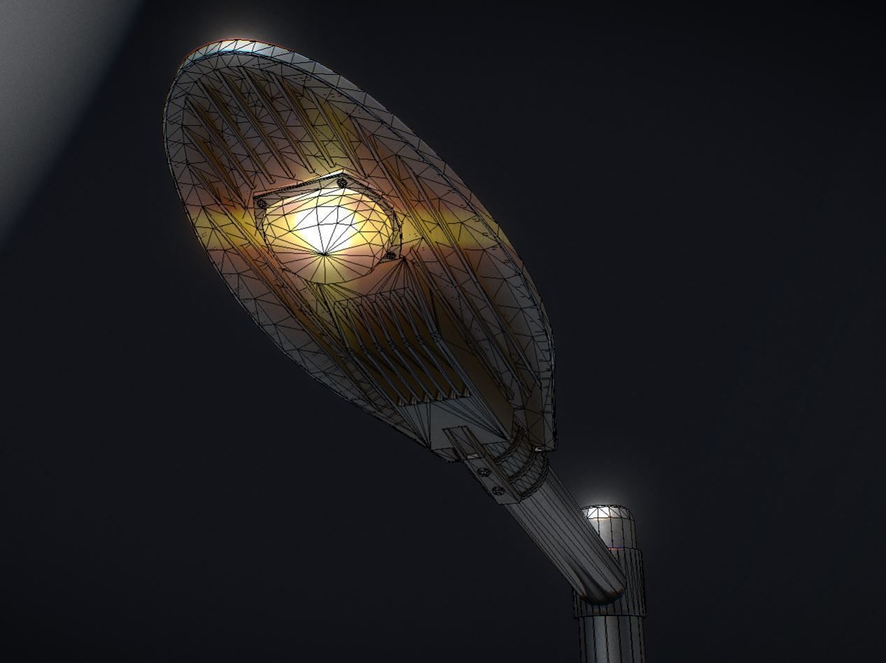 Sci-Fi Street Light 14 version 6 5m with pole 2 Low-poly 3D model_3