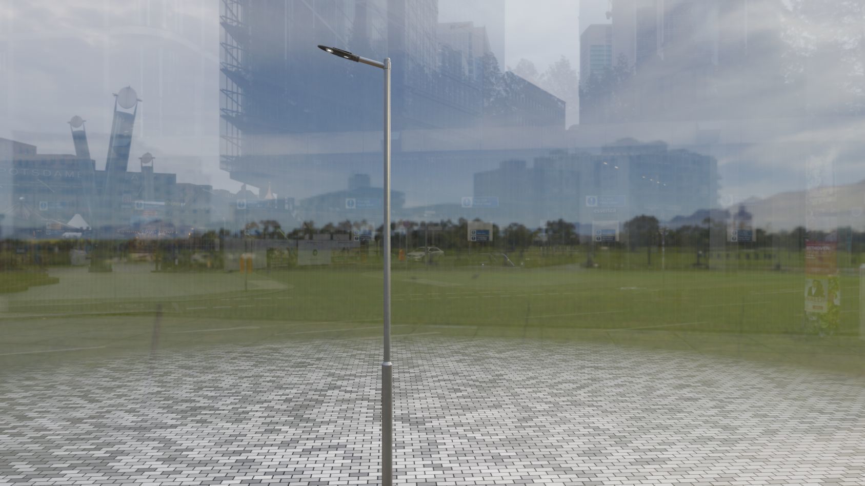 Sci-Fi Street Light 14 version 6 5m with pole 2 Low-poly 3D model_80