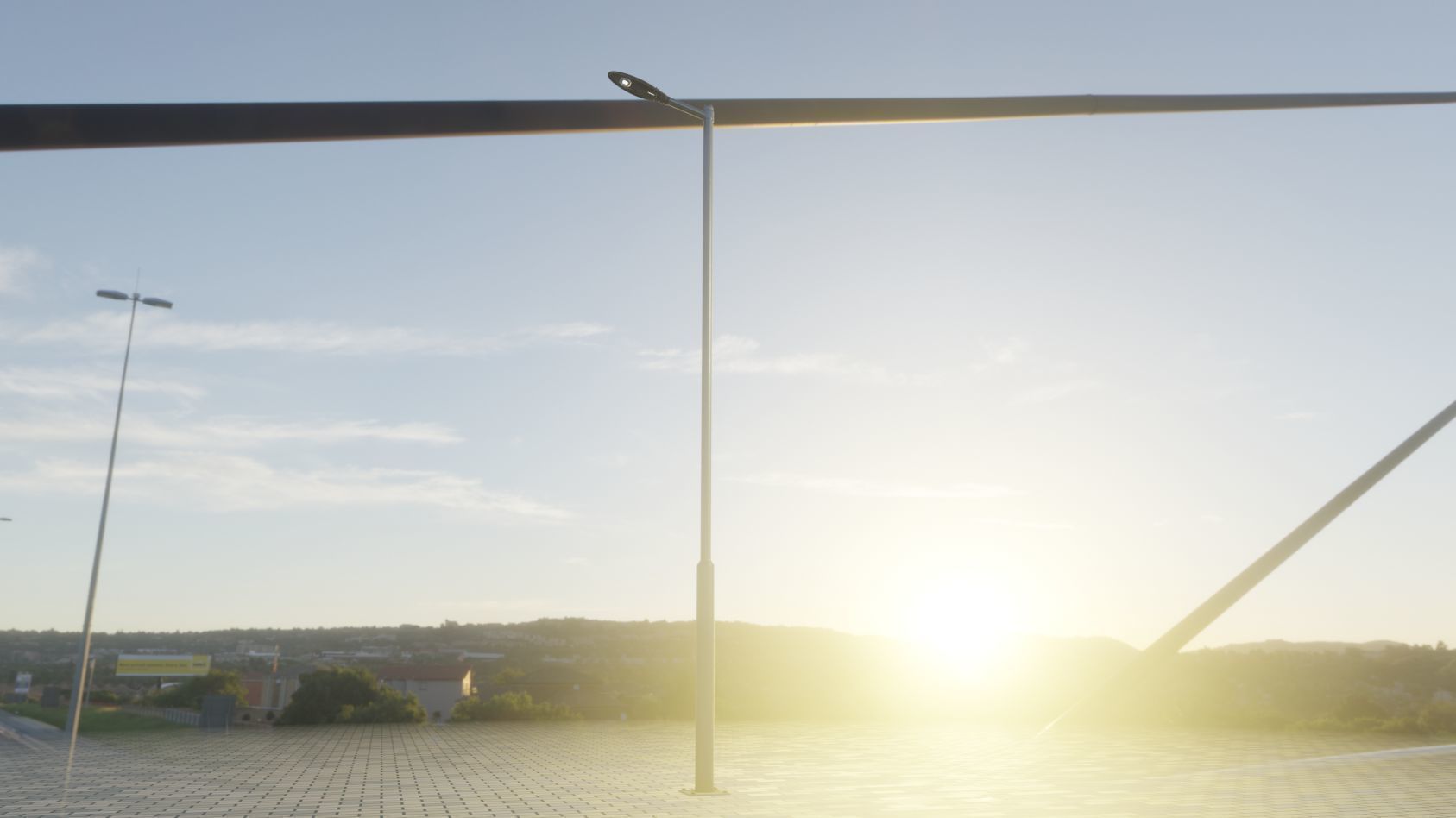 Sci-Fi Street Light 14 version 6 5m with pole 2 Low-poly 3D model_45